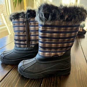 Stylish Kids Winter Boots with Faux Fur Trim